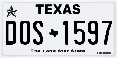 TX license plate DOS1597
