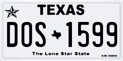 TX license plate DOS1599