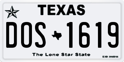 TX license plate DOS1619