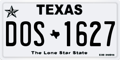 TX license plate DOS1627