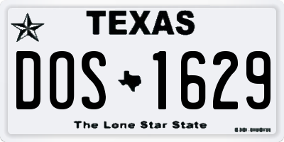 TX license plate DOS1629