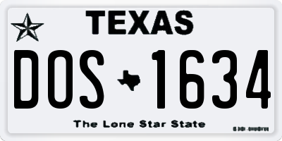 TX license plate DOS1634