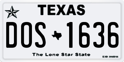 TX license plate DOS1636
