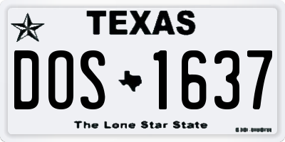 TX license plate DOS1637