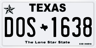 TX license plate DOS1638