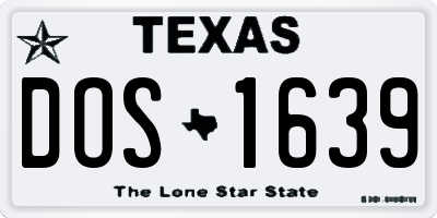 TX license plate DOS1639