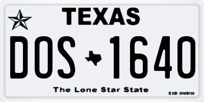 TX license plate DOS1640