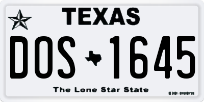 TX license plate DOS1645