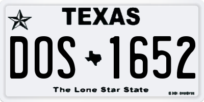 TX license plate DOS1652