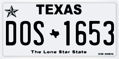 TX license plate DOS1653