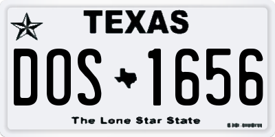 TX license plate DOS1656