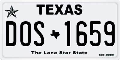 TX license plate DOS1659