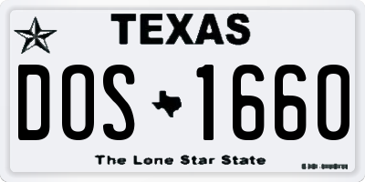 TX license plate DOS1660