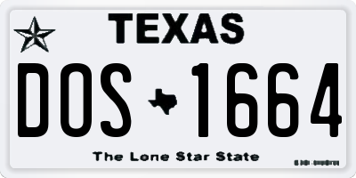 TX license plate DOS1664