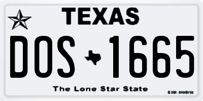 TX license plate DOS1665