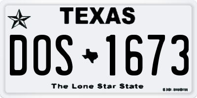 TX license plate DOS1673