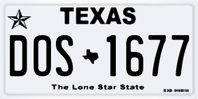 TX license plate DOS1677