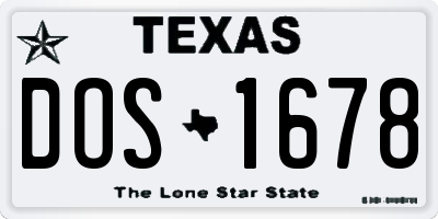 TX license plate DOS1678