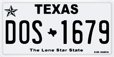 TX license plate DOS1679