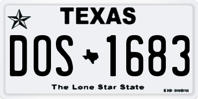TX license plate DOS1683