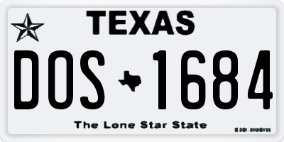 TX license plate DOS1684