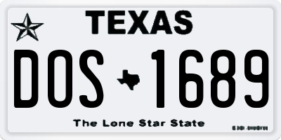 TX license plate DOS1689