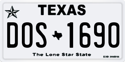 TX license plate DOS1690