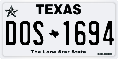 TX license plate DOS1694