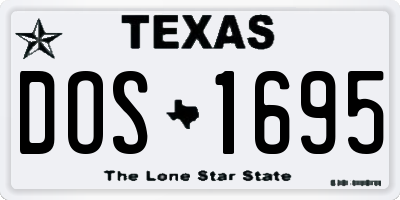 TX license plate DOS1695
