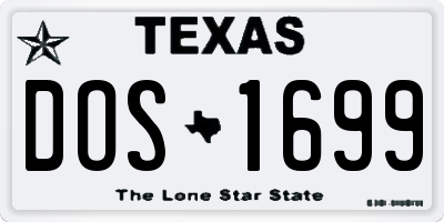 TX license plate DOS1699