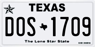 TX license plate DOS1709