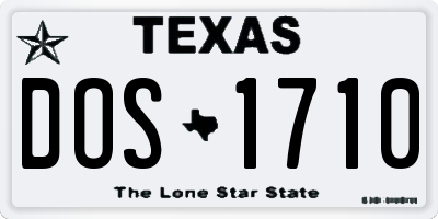 TX license plate DOS1710