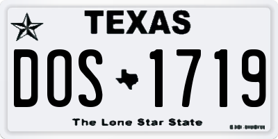 TX license plate DOS1719