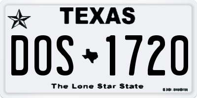 TX license plate DOS1720