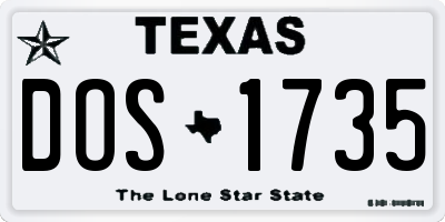 TX license plate DOS1735