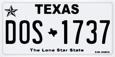 TX license plate DOS1737