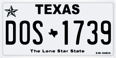 TX license plate DOS1739