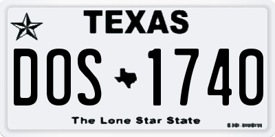 TX license plate DOS1740
