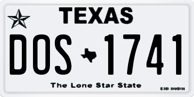 TX license plate DOS1741
