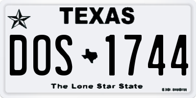 TX license plate DOS1744