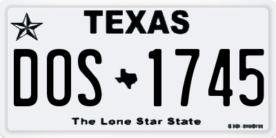 TX license plate DOS1745