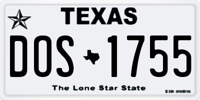 TX license plate DOS1755