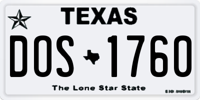 TX license plate DOS1760
