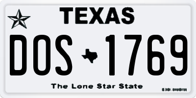 TX license plate DOS1769