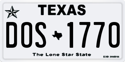 TX license plate DOS1770