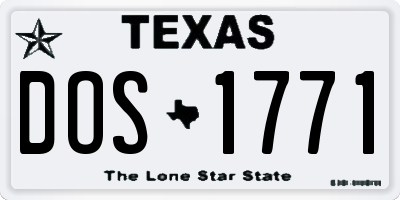 TX license plate DOS1771
