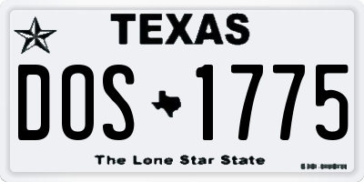 TX license plate DOS1775
