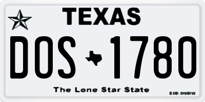 TX license plate DOS1780