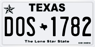 TX license plate DOS1782