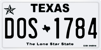TX license plate DOS1784